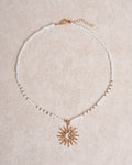 White Sun Pendant Necklace