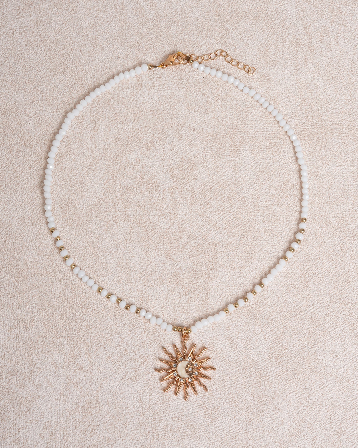 White Sun Pendant Necklace