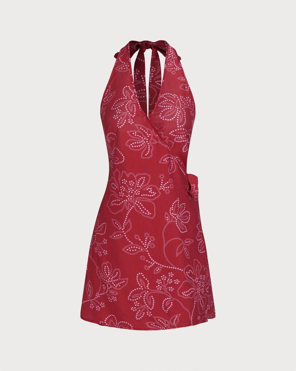 Red Halter Neck Beach Dress