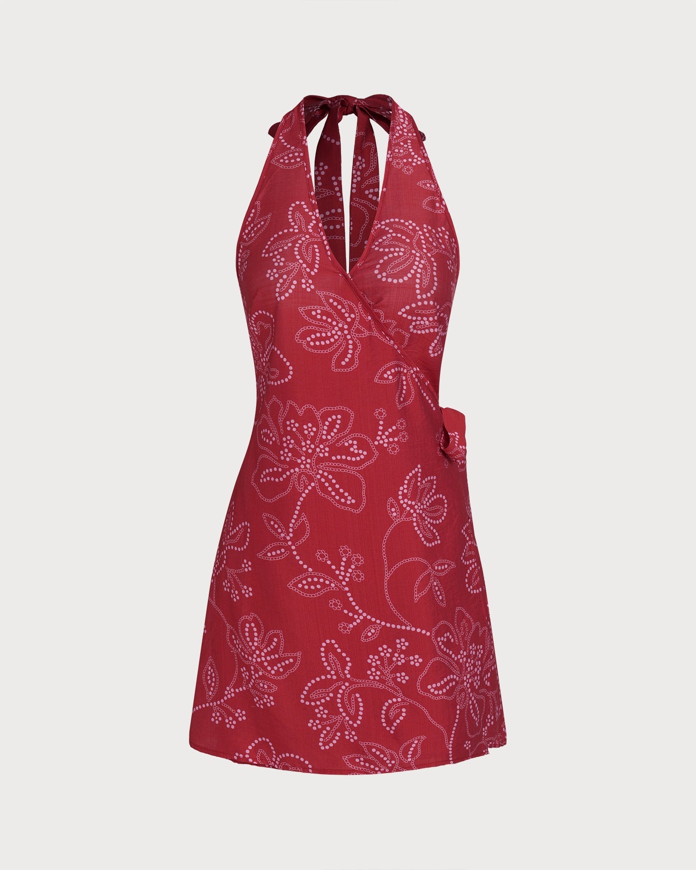 Red Halter Neck Beach Dress
