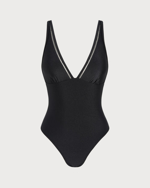 Black Solid Bralette One Piece