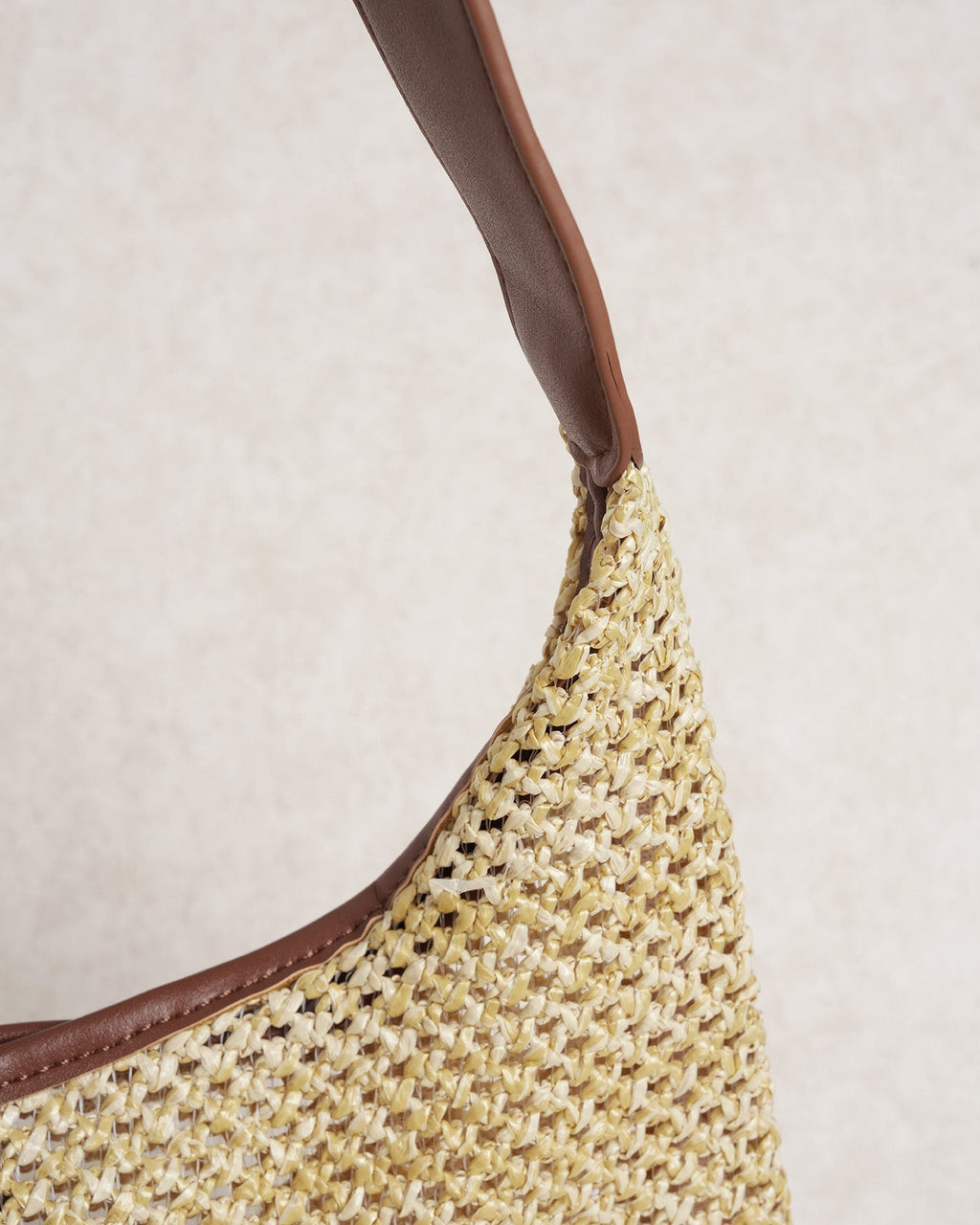 Khaki Straw Weaving Handbag