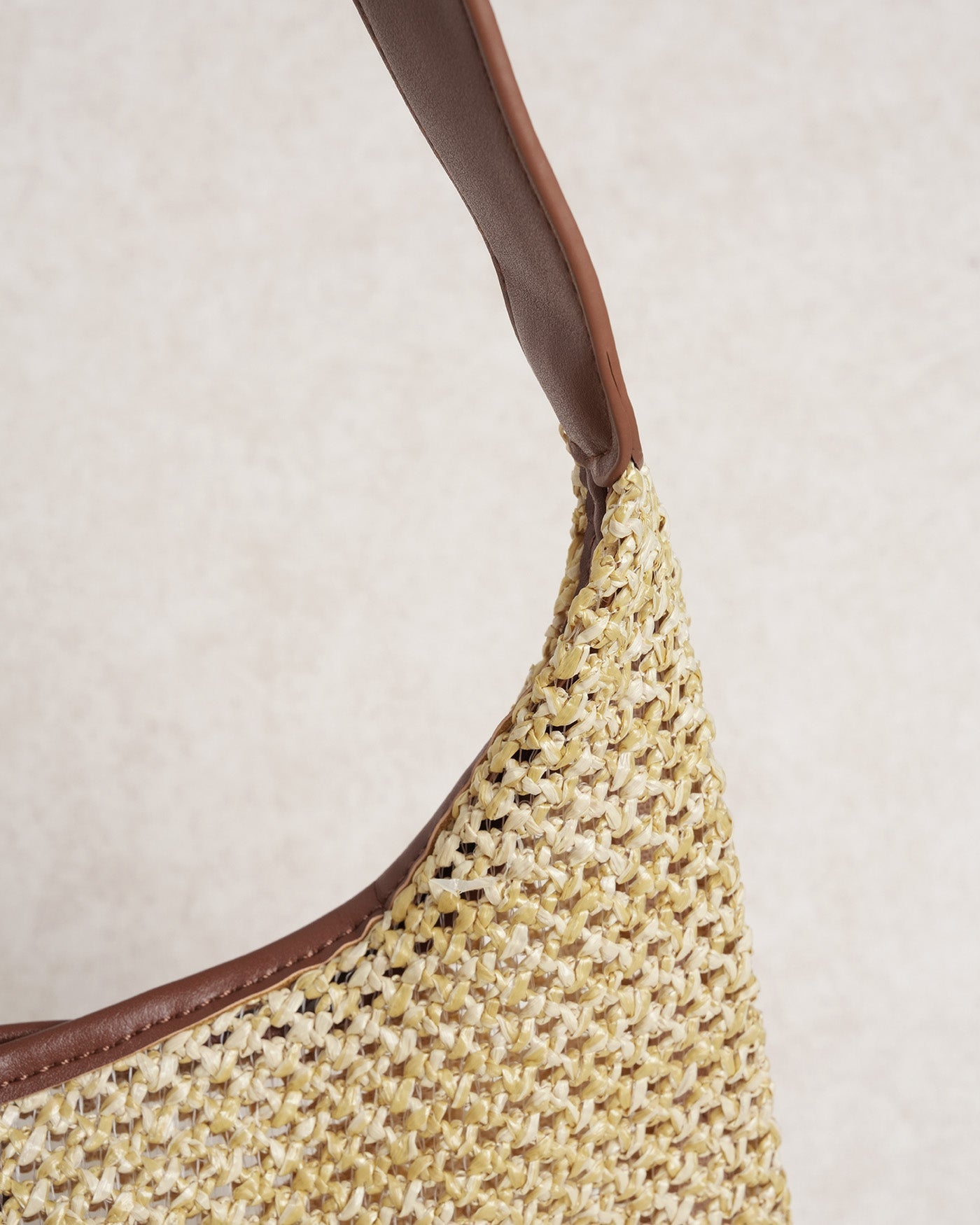 Khaki Straw Weaving Handbag
