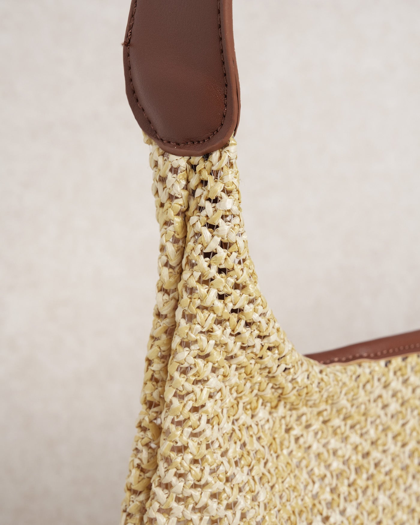 Khaki Straw Weaving Handbag