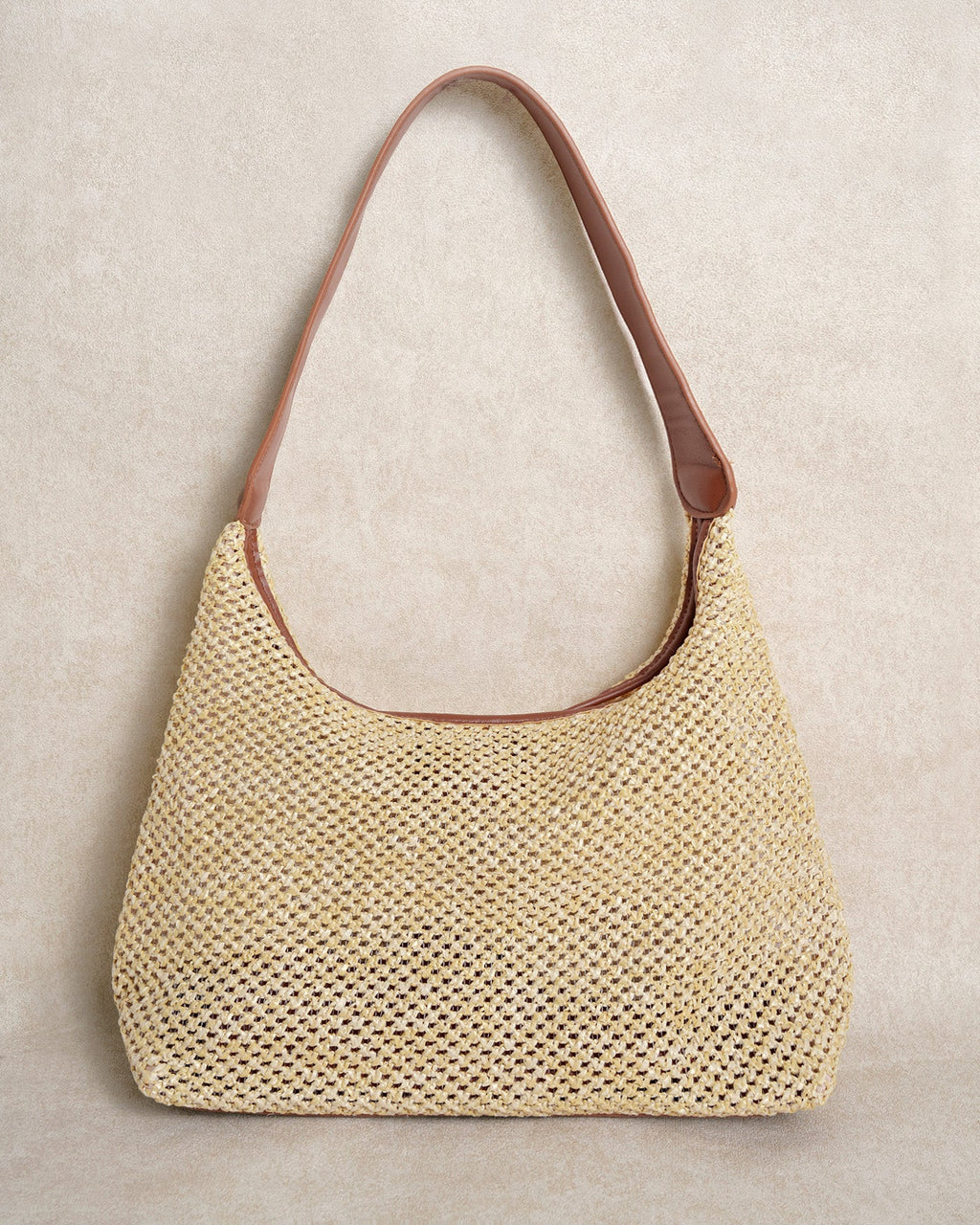 Khaki Straw Weaving Handbag