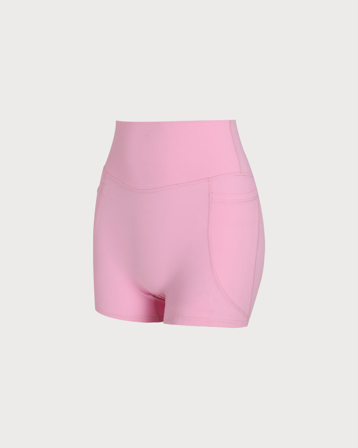 Pink Pocket High Waisted Yoga Shorts