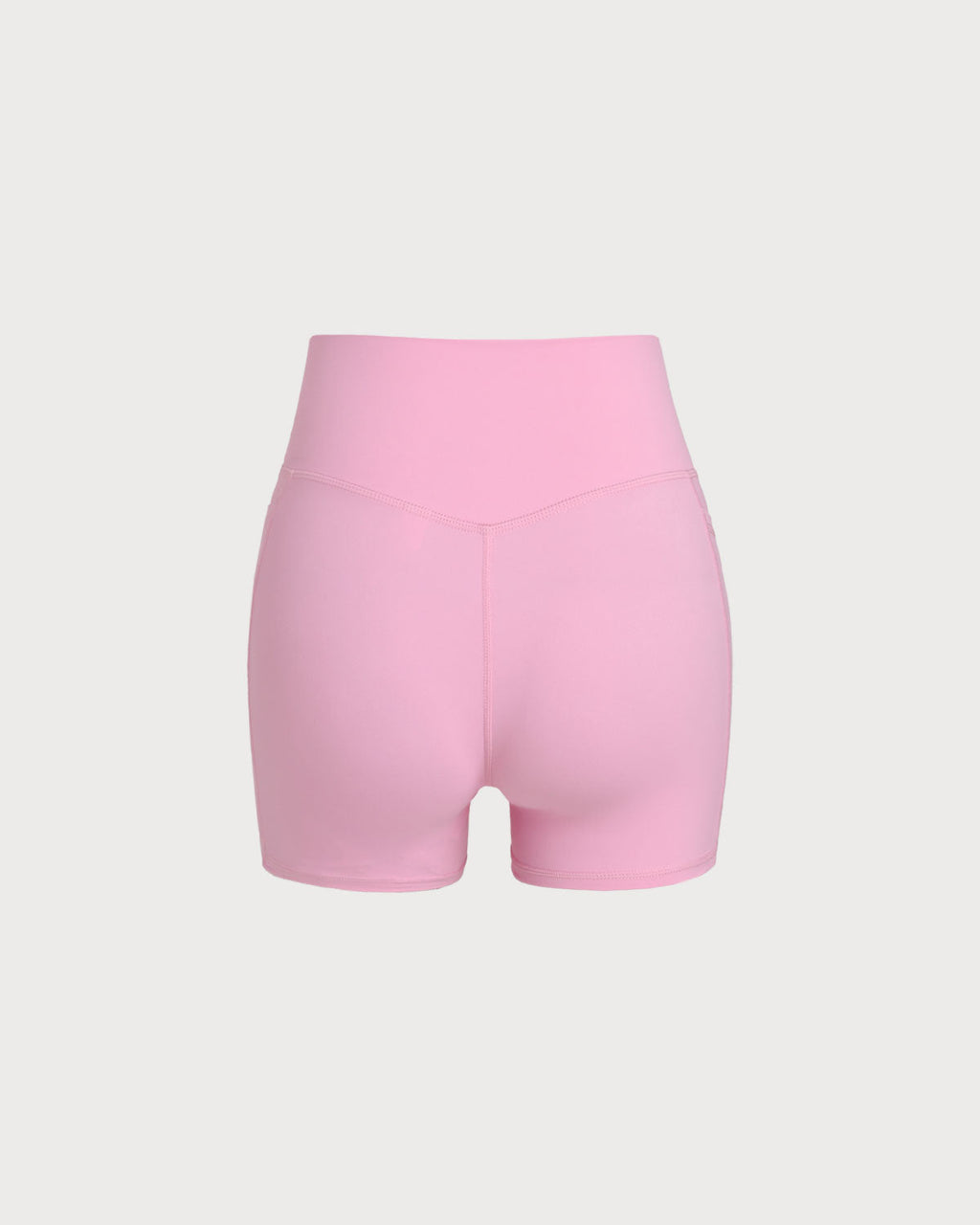 Pink Pocket High Waisted Yoga Shorts