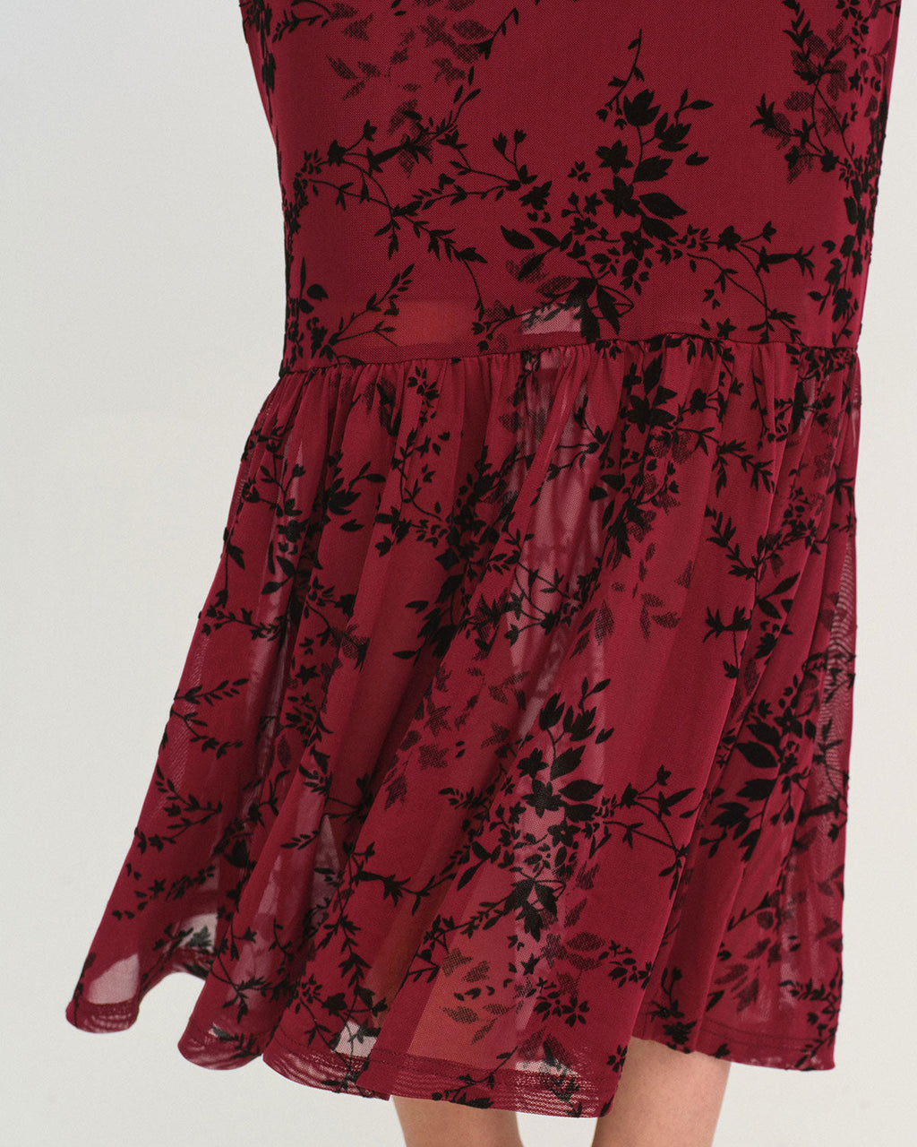 Red Floral Sleeveless Maxi Dress