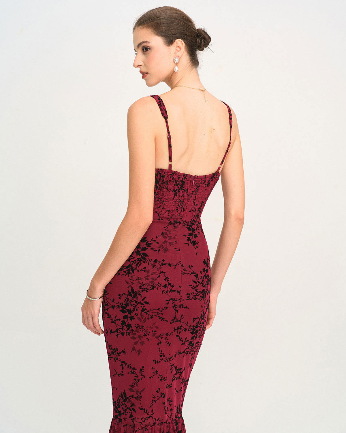 Red Floral Sleeveless Maxi Dress