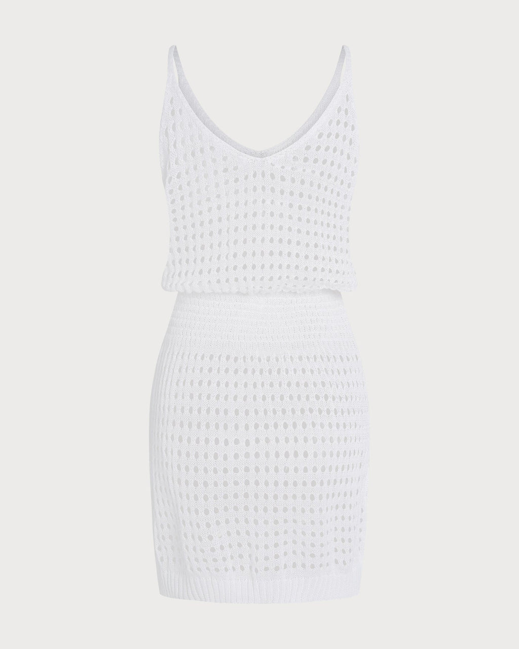 White V Neck Cutout Cover-Up