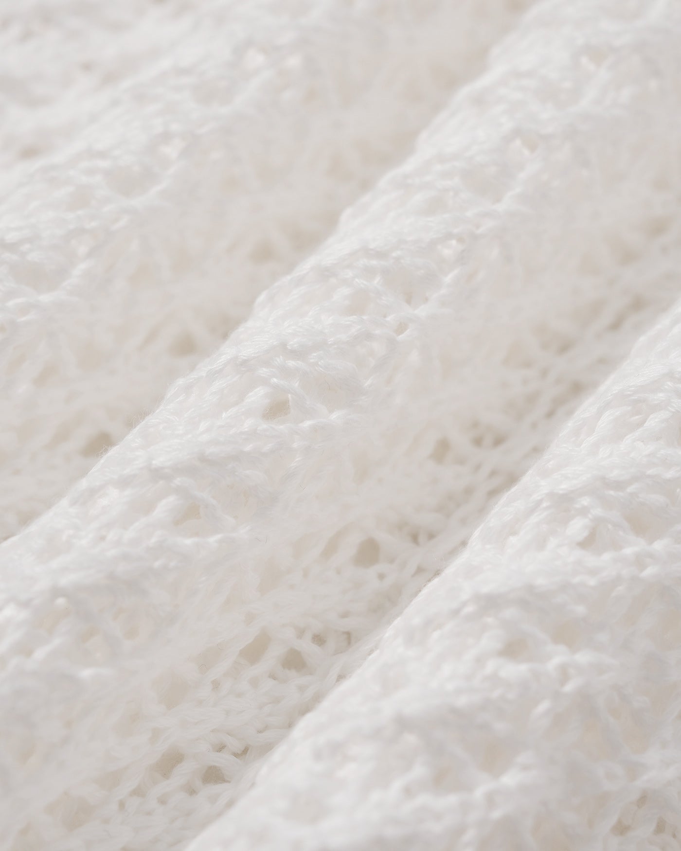 White Crochet Drawstring Swimsuit Cover-Up