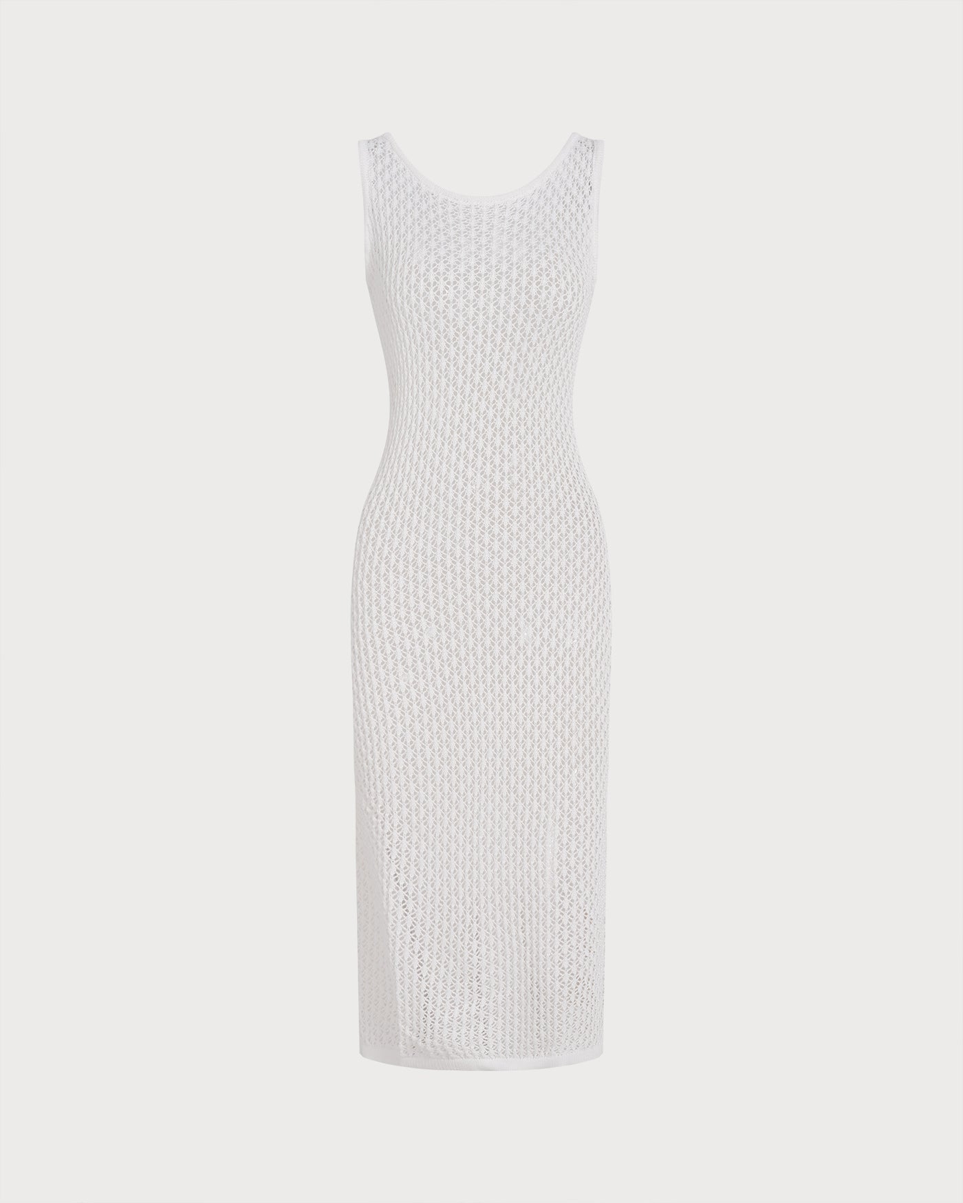 White Crochet Drawstring Swimsuit Cover-Up