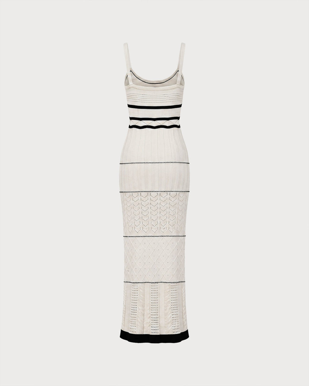 Beige Contrasting Textured Slip Maxi Dress
