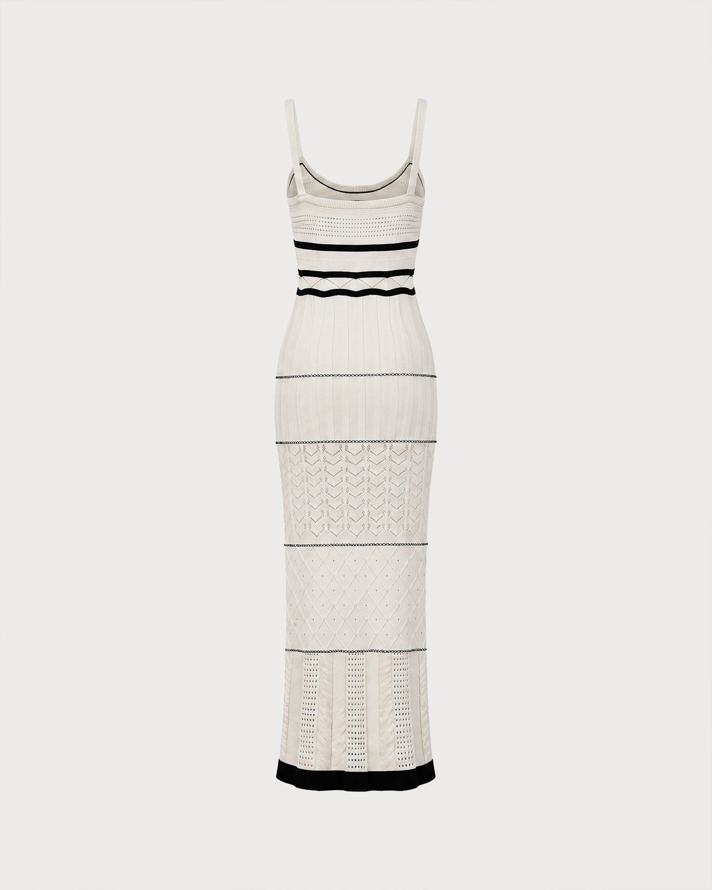 Beige Contrasting Textured Slip Maxi Dress