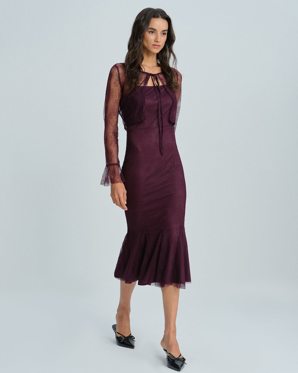 Purple Mermaid Midi Dress