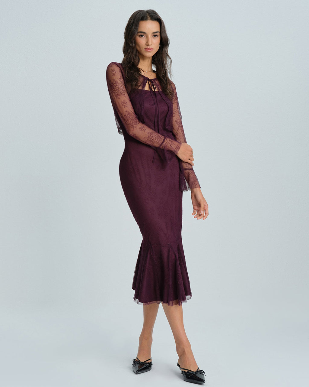 Purple Mermaid Midi Dress
