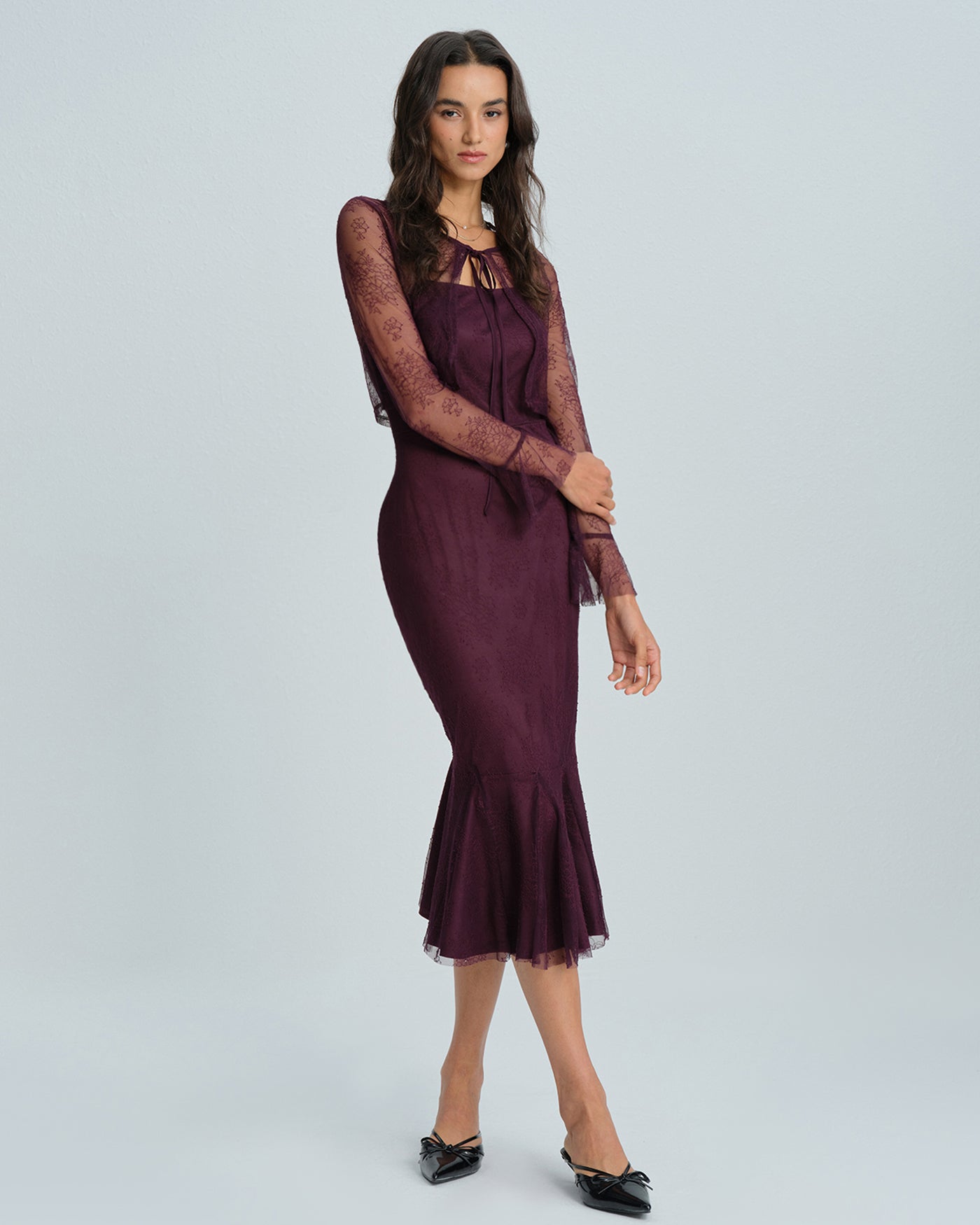 Purple Mermaid Midi Dress