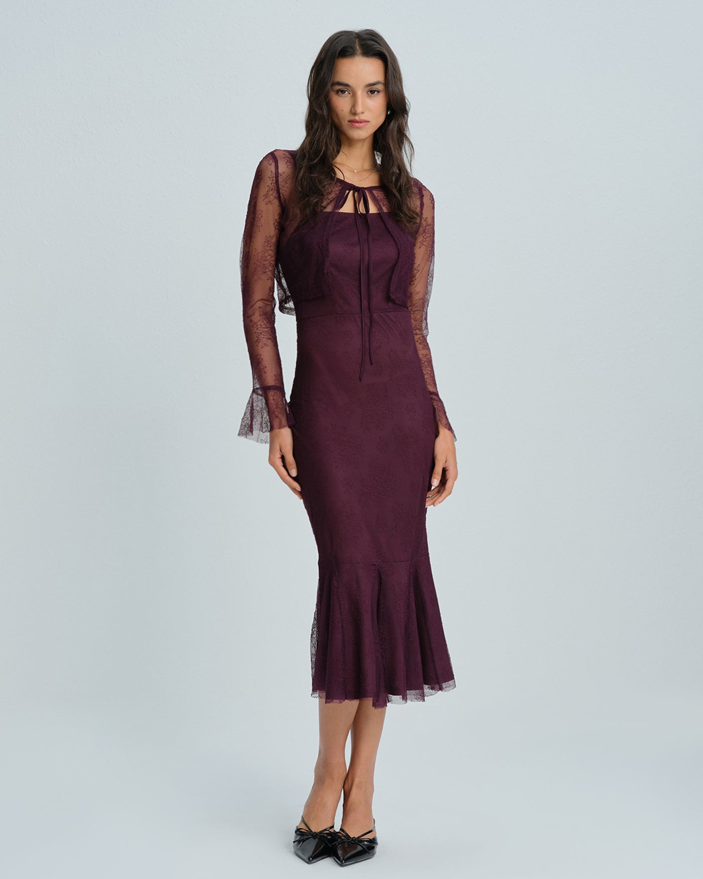 Purple Mermaid Midi Dress