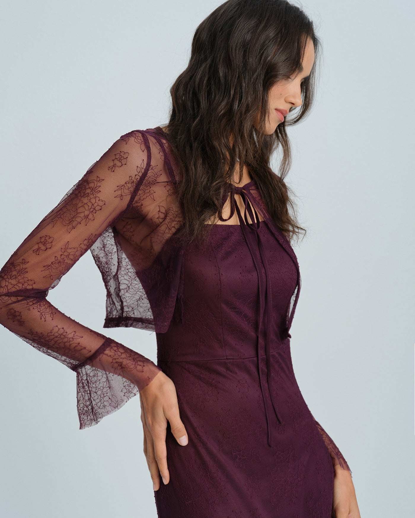 Purple Mermaid Midi Dress