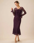 Purple Mermaid Midi Dress