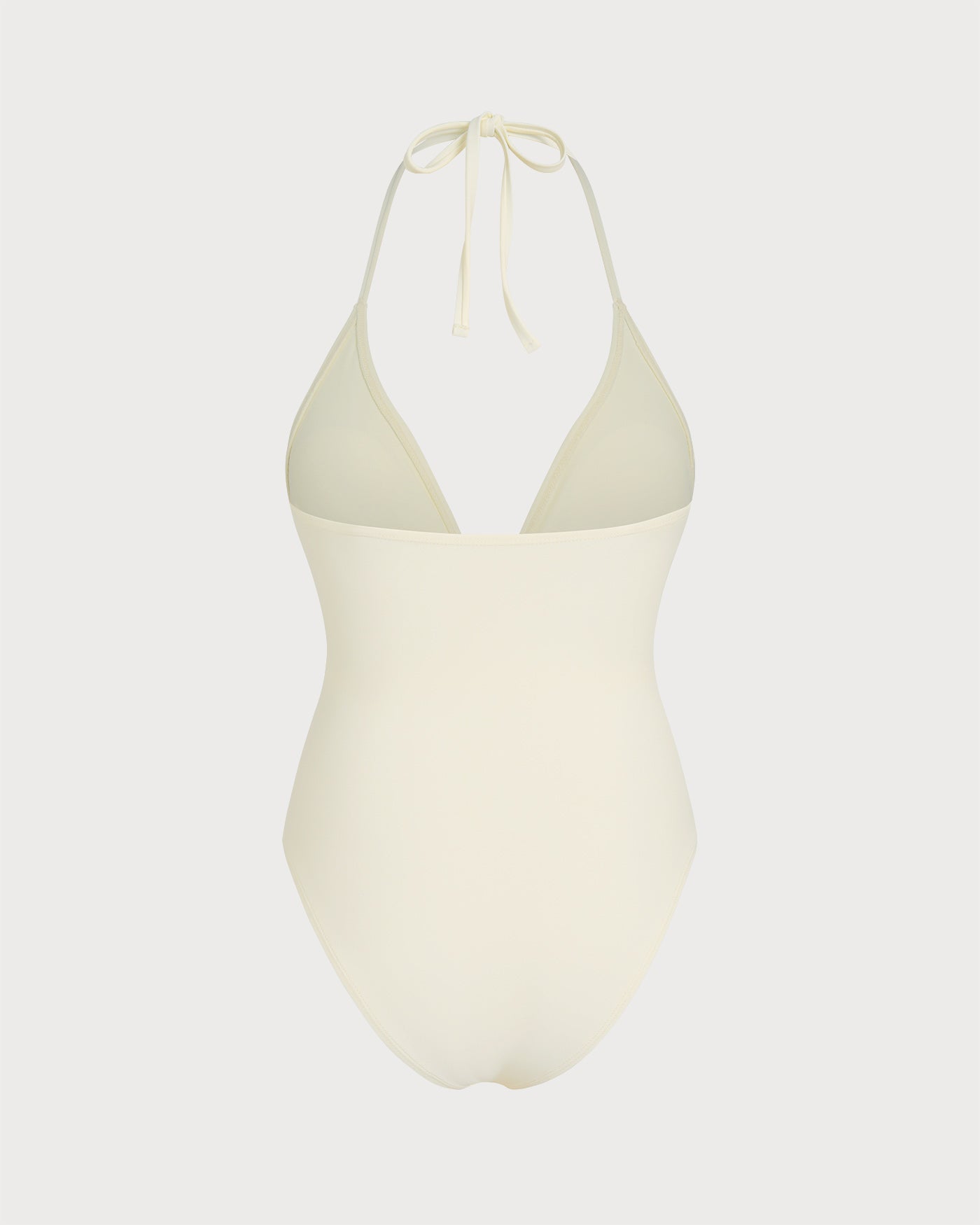 Off White Halter Bralette One Piece Swimsuit