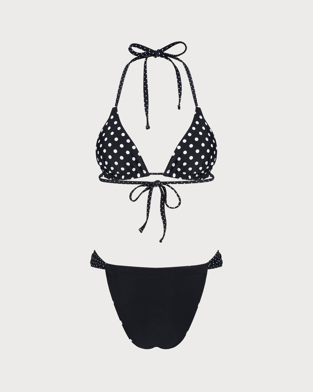 Black Polka Dot Reversible Bikini Set