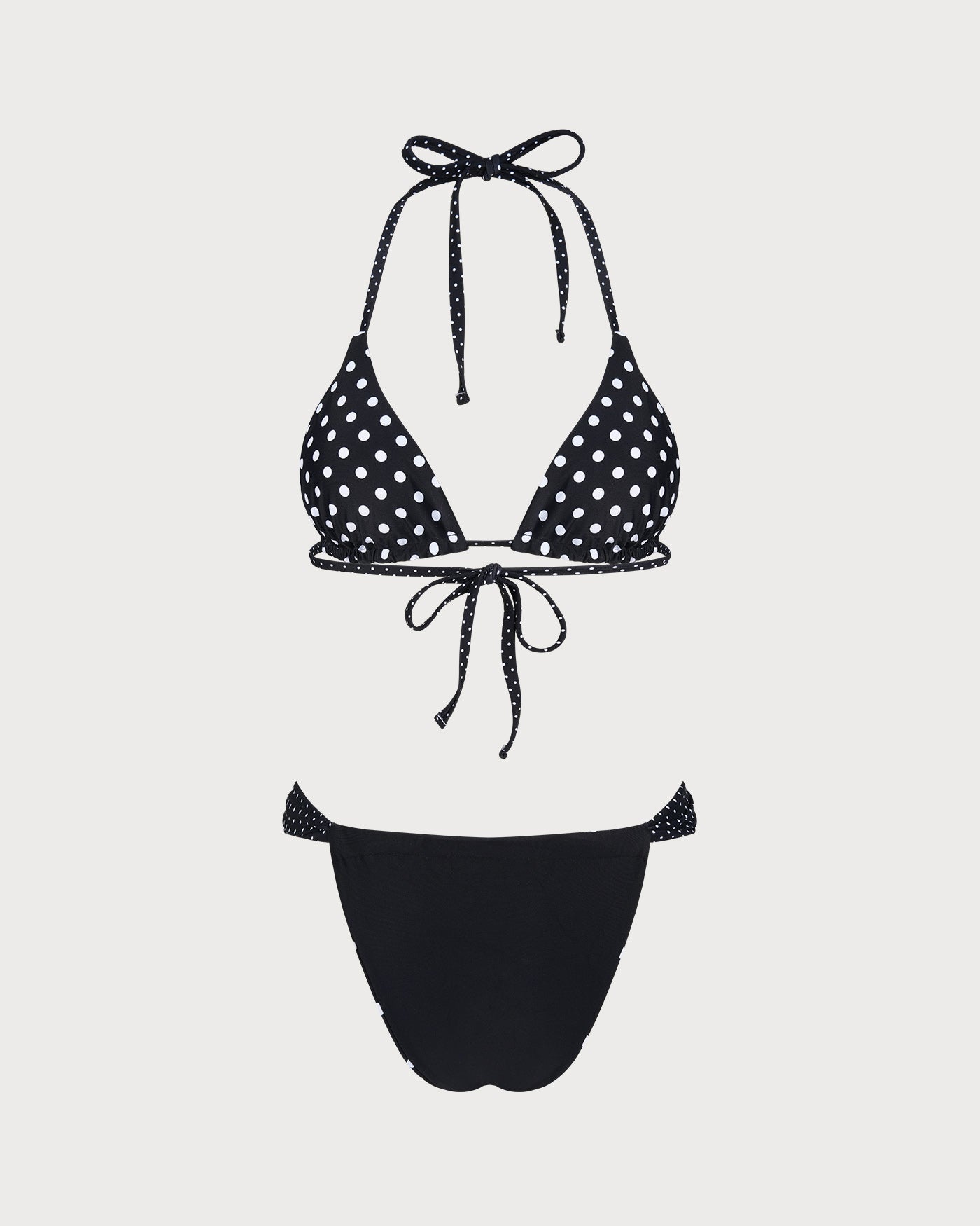 Black Polka Dot Reversible Bikini Set