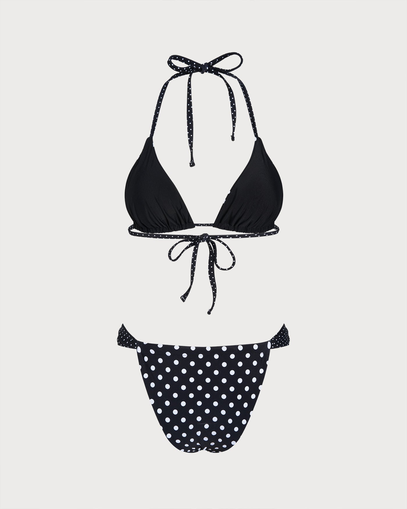 Black Polka Dot Reversible Bikini Set