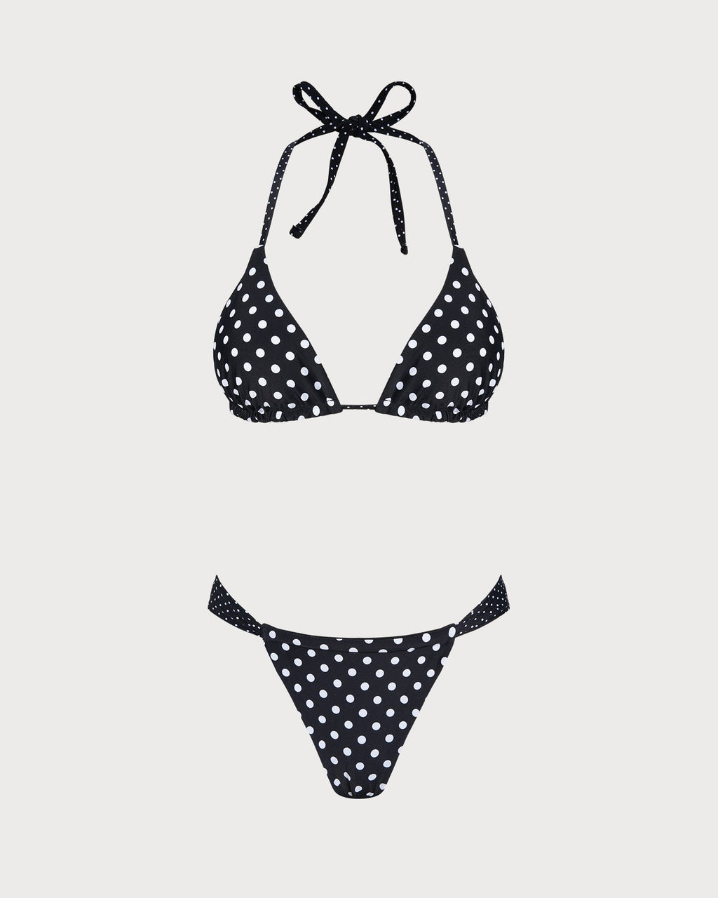 Black Polka Dot Reversible Bikini Set