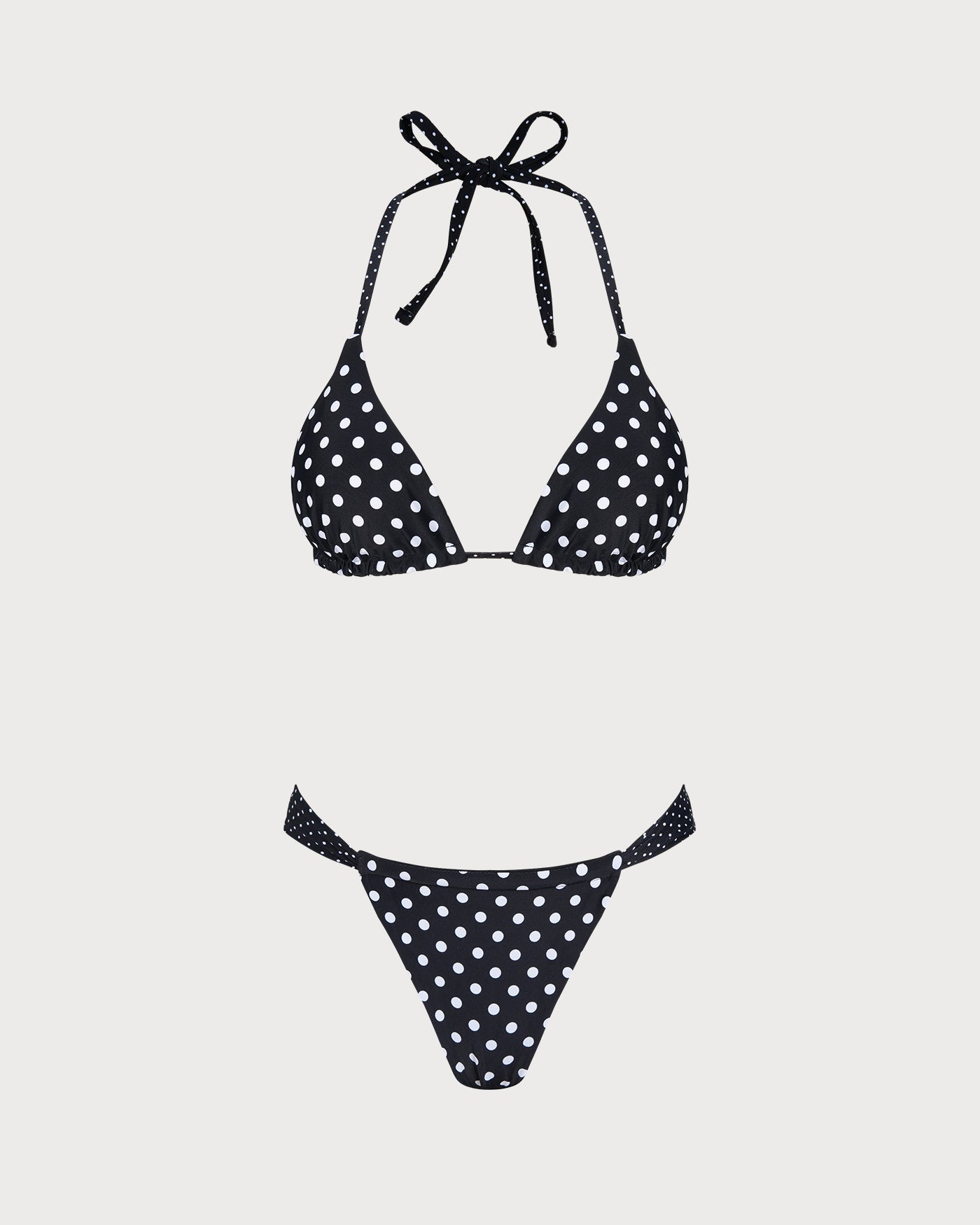 Black Polka Dot Reversible Bikini Set