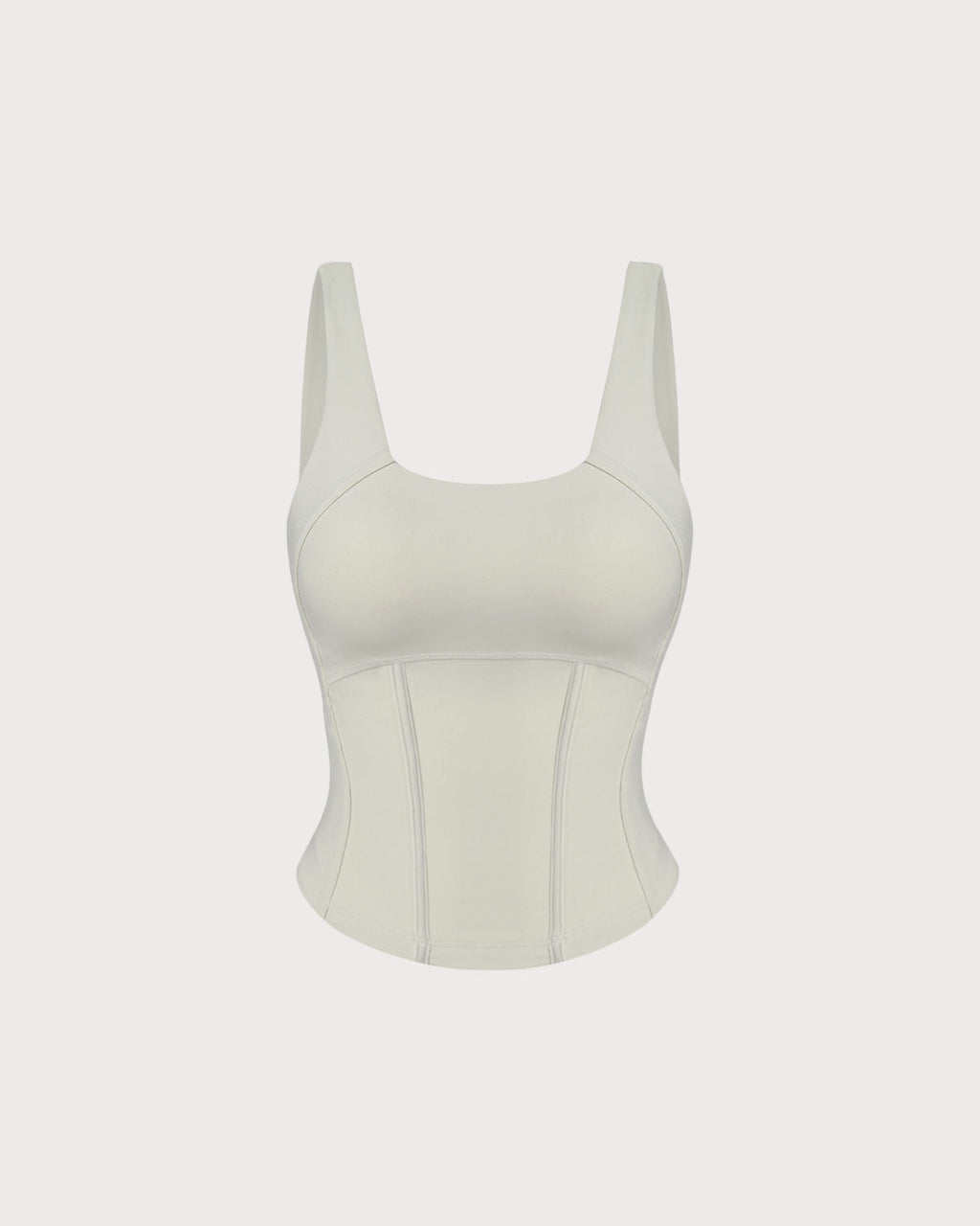 White Scoop Neck Yoga Tank Top