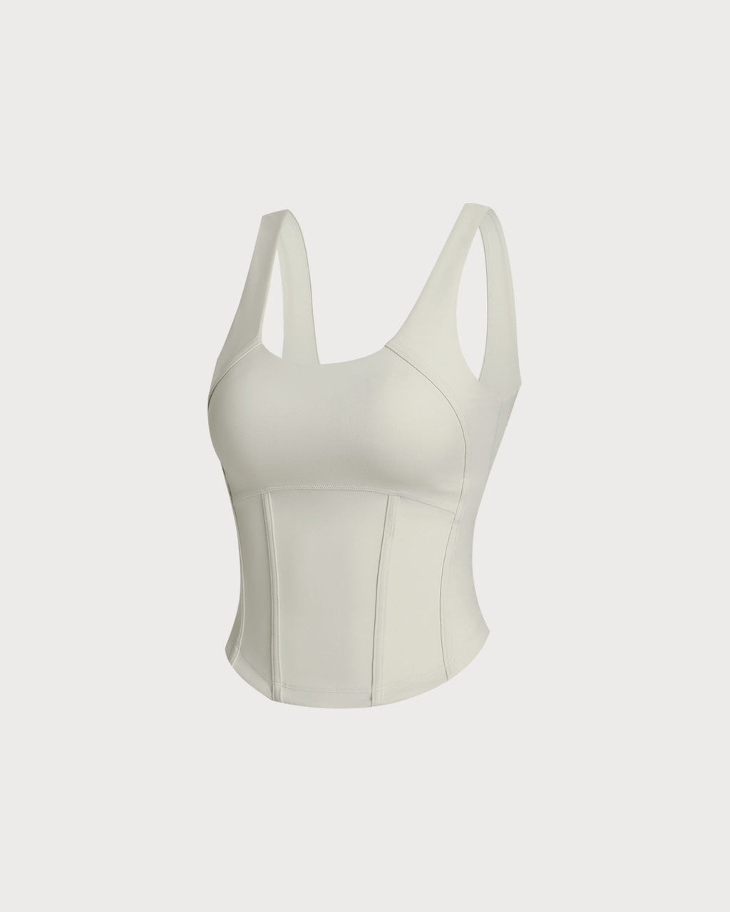 White Scoop Neck Yoga Tank Top