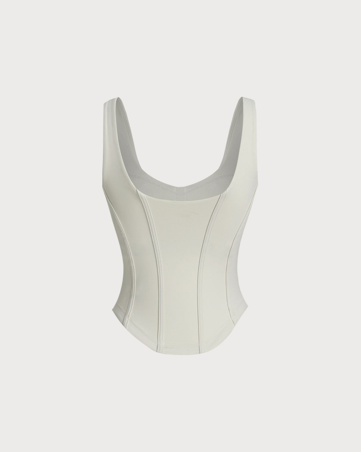 White Scoop Neck Yoga Tank Top
