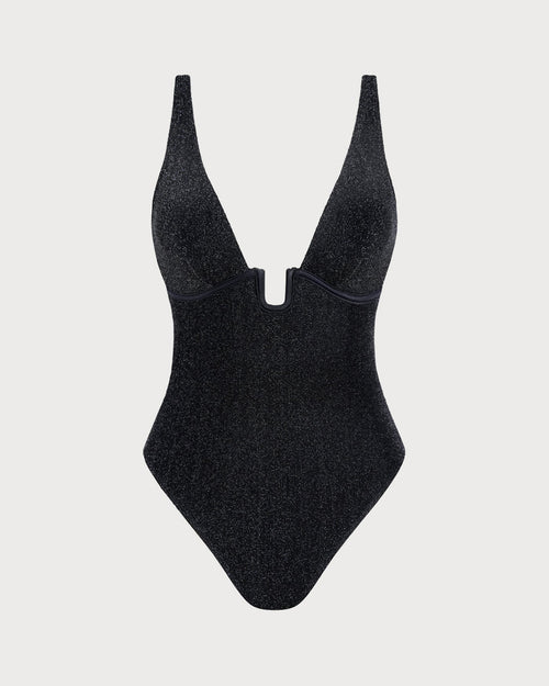 Black Sequins Bralette One Piece