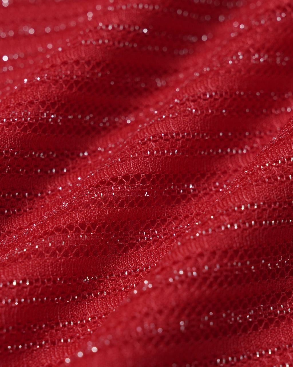 Red Square Neck Sequins Tankini Set