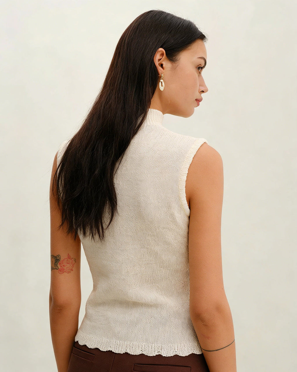 Apricot Turtle Textured Tank Top
