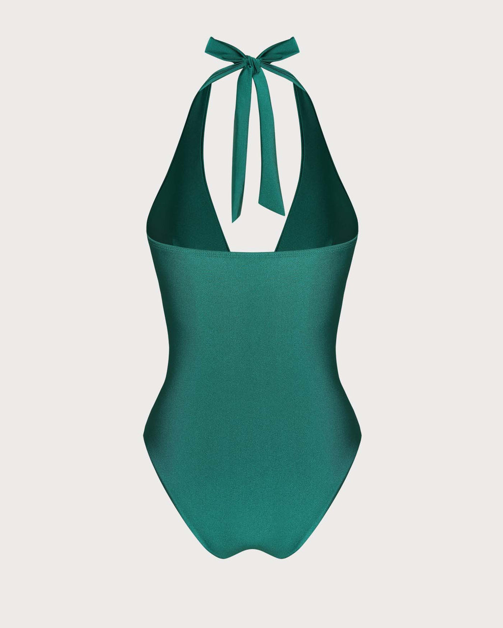 Green Halter Ruched Bralette One Piece