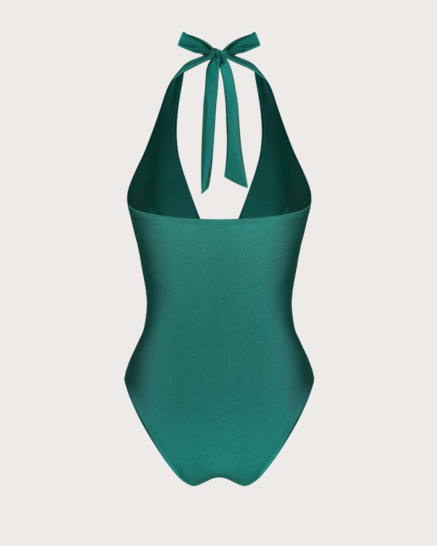 Green Halter Ruched Bralette One Piece