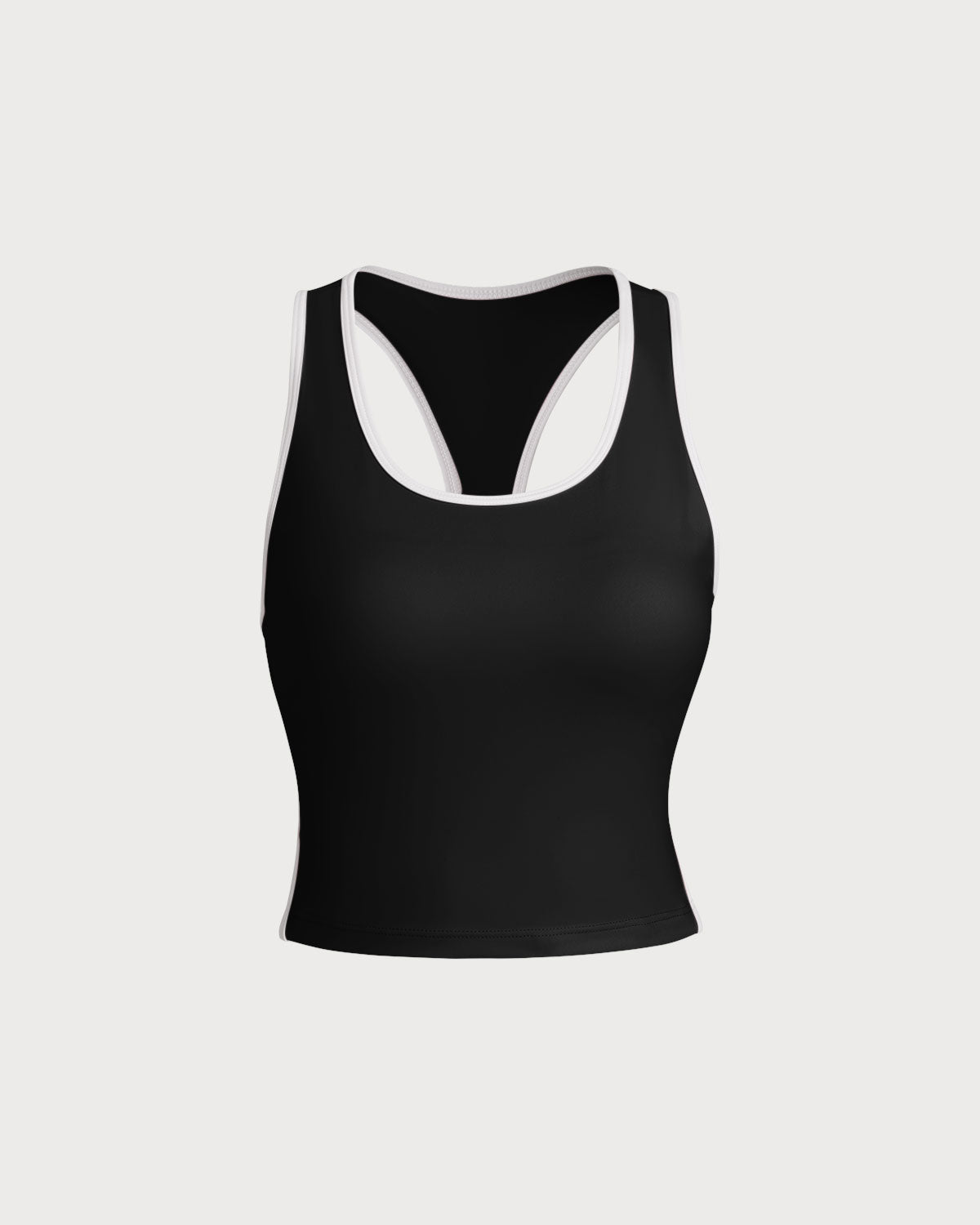 Black Scoop Neck Yoga Tank Top - Light Support