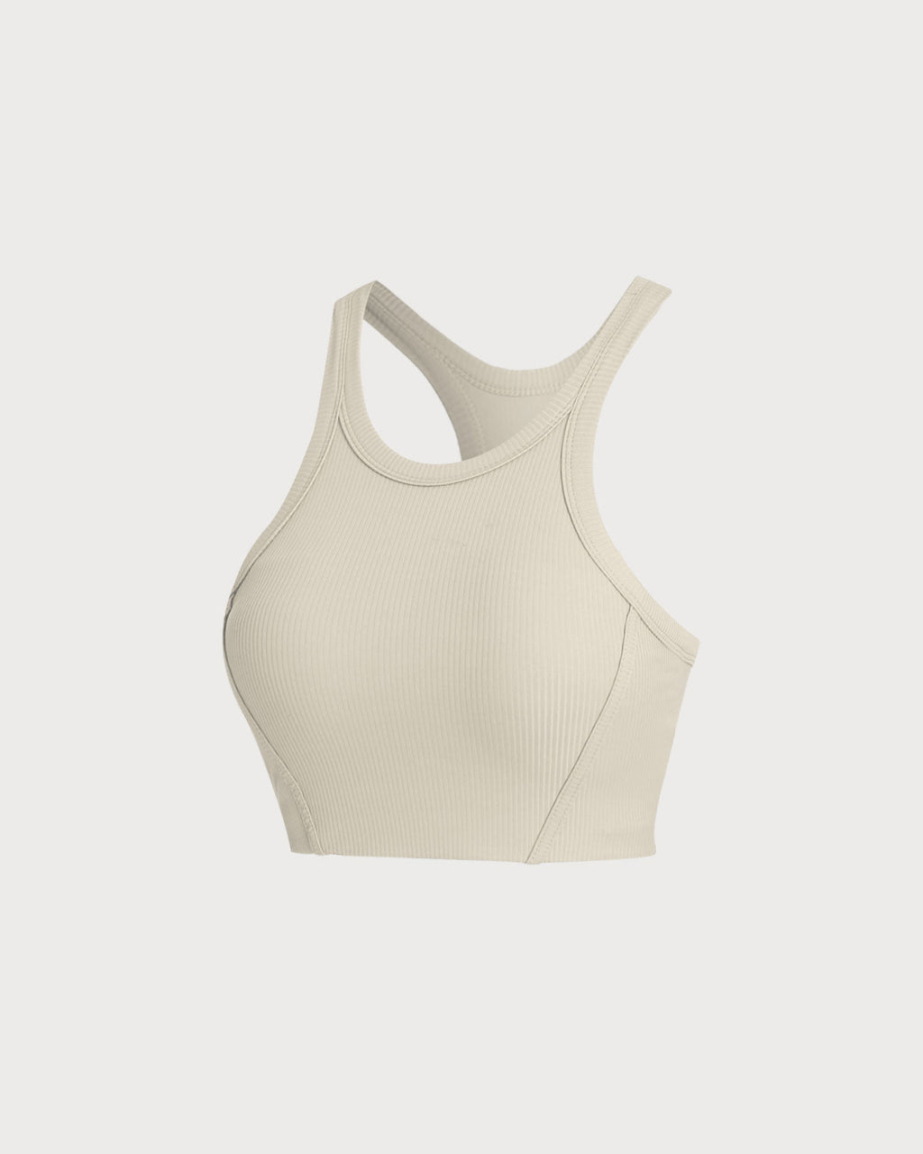 Beige I-back Yoga Tank Top