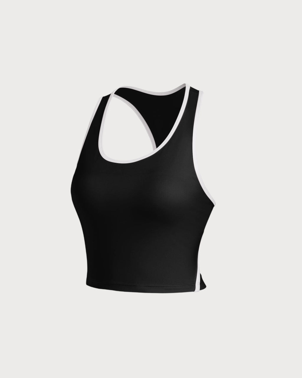 Black Scoop Neck Yoga Tank Top - Light Support