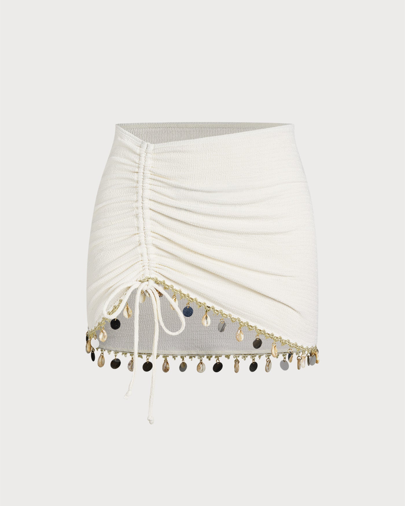 Beige Textured Sequins Cover-up
