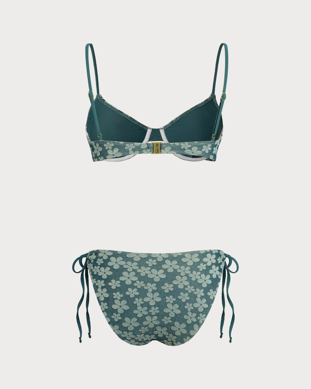 Green Floral Underwire Bikini Set