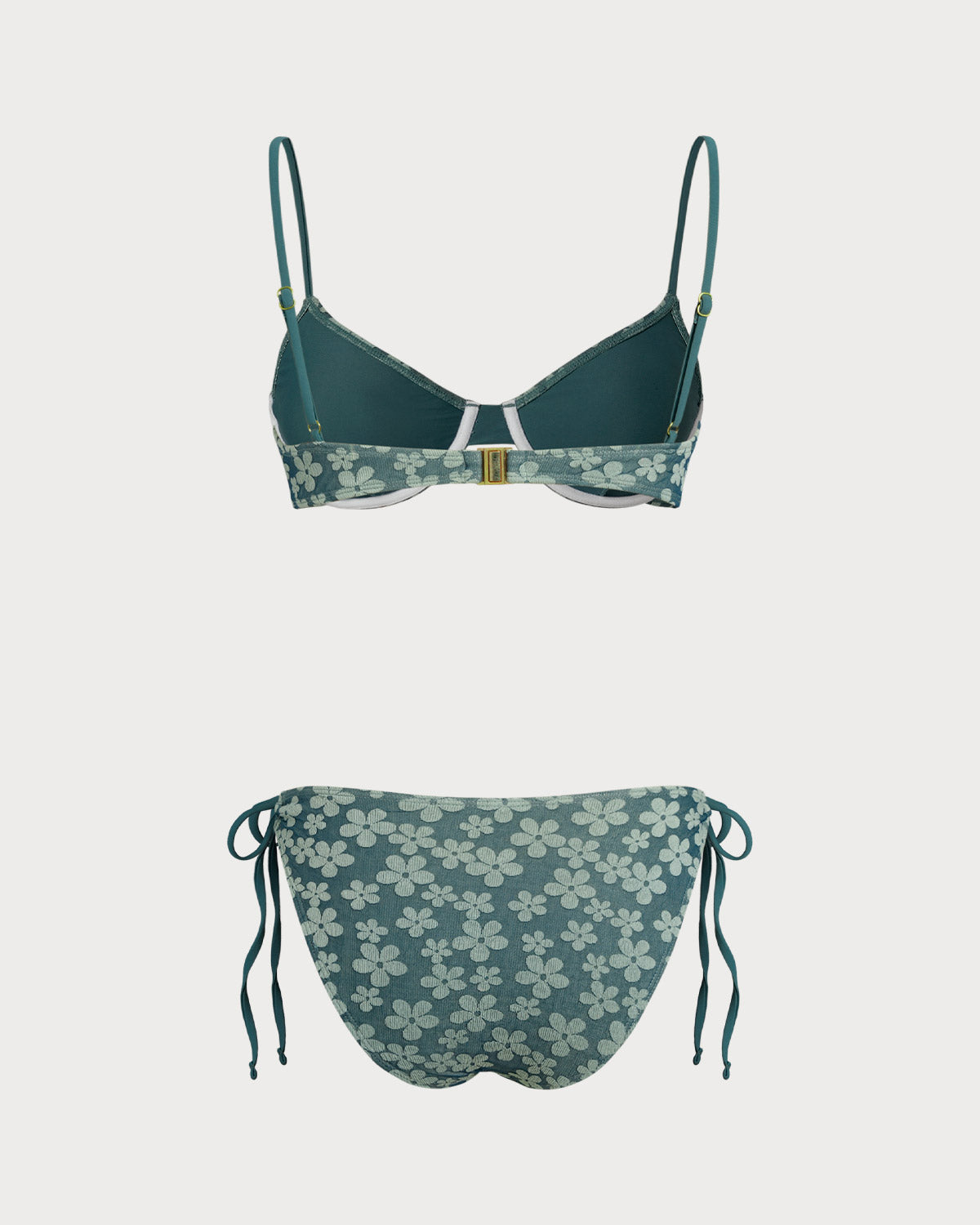 Green Floral Underwire Bikini Set