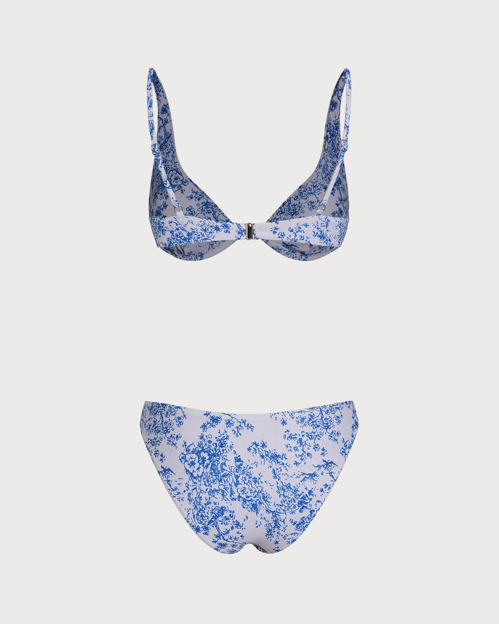 Blue Floral Underwire Bikini Set