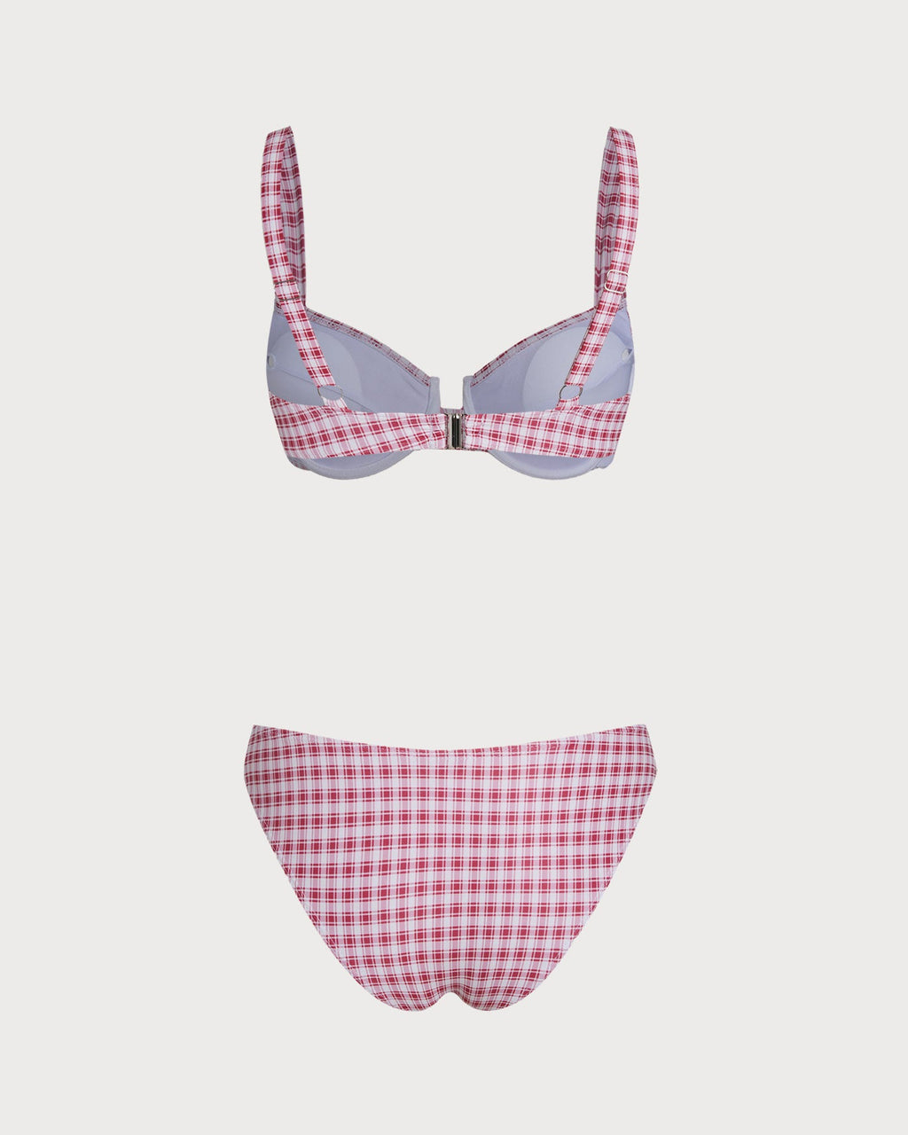 Red Plaid Underwire Bikini Set