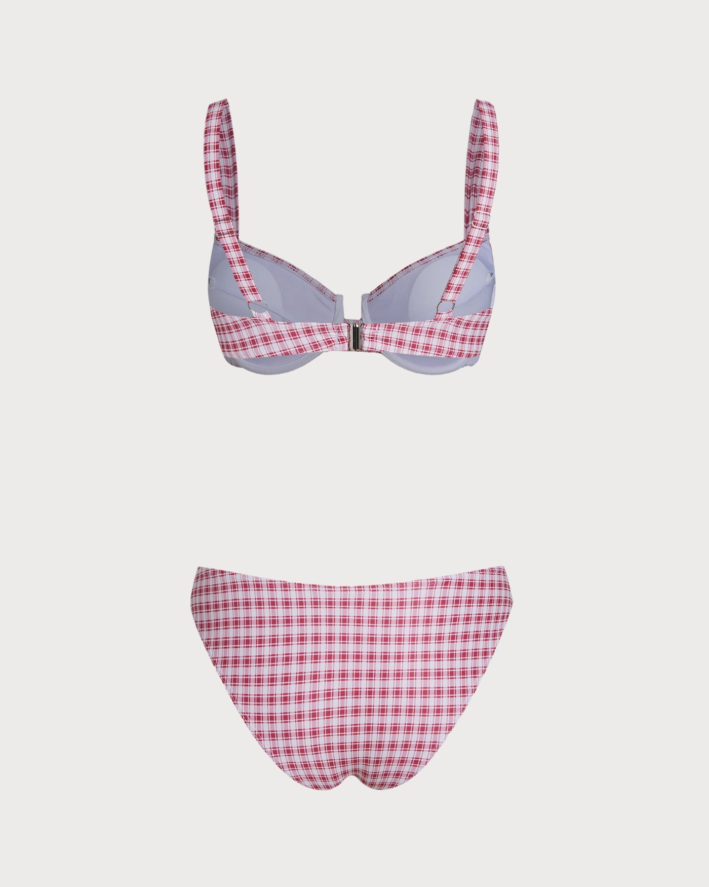 Red Plaid Underwire Bikini Set