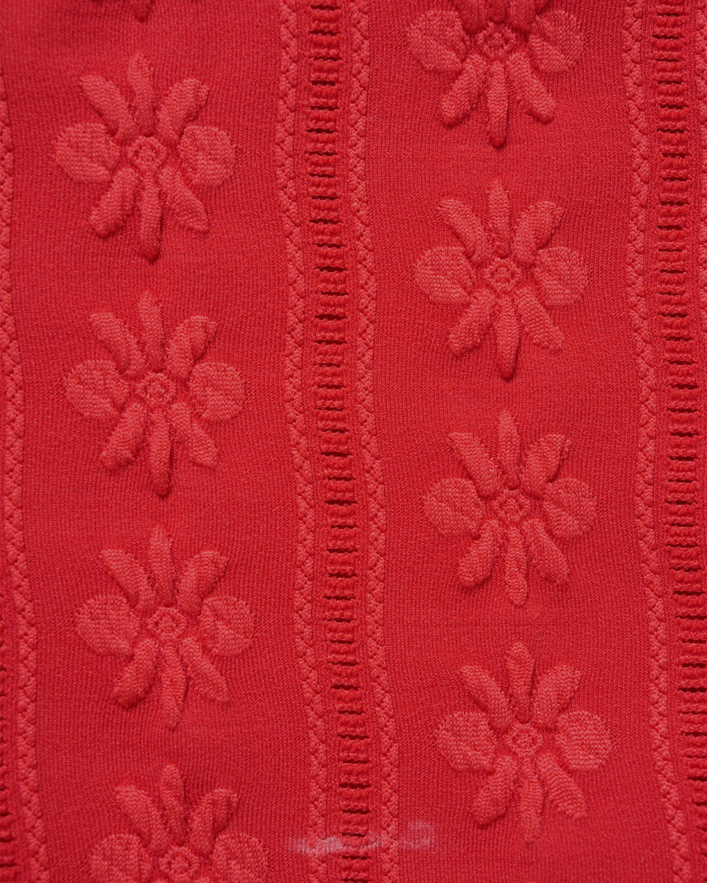 Red U Neck Textured Bikini Set