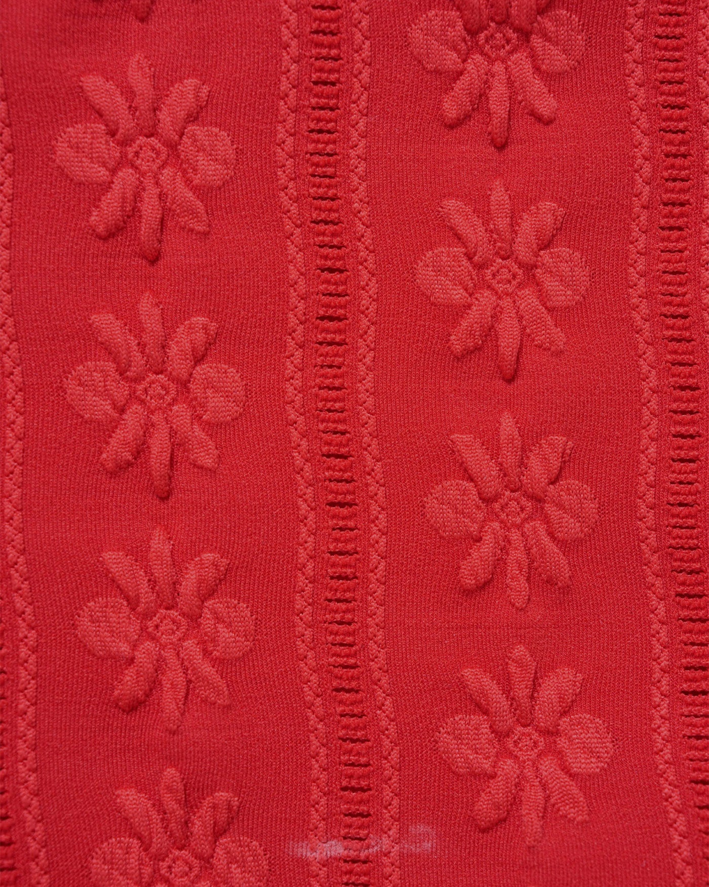 Red U Neck Textured Bikini Set
