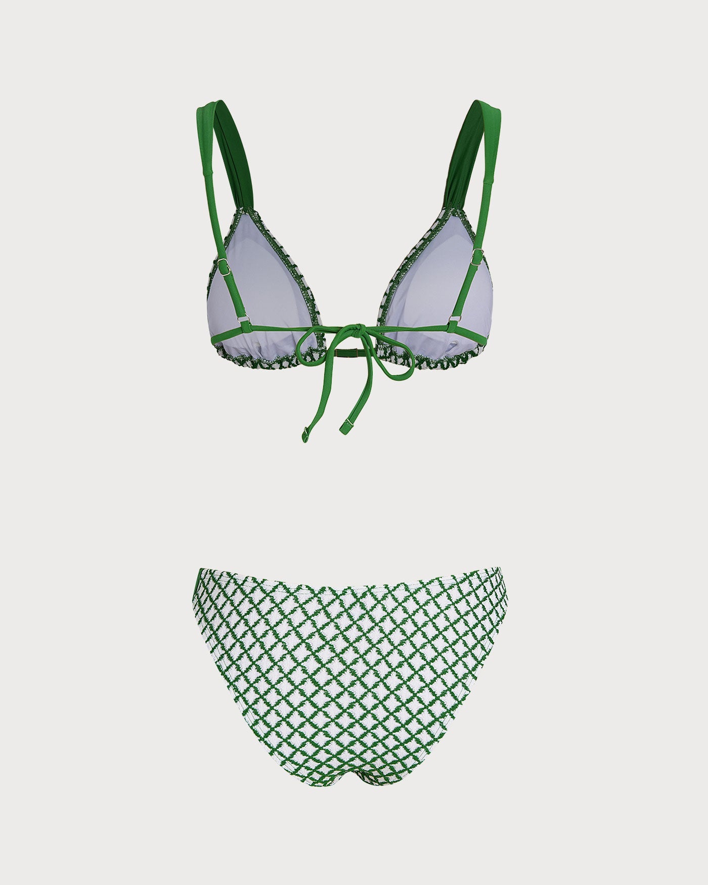 Green Plaid Triangle Bikini Set